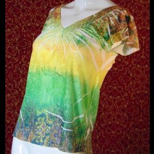 CELLO OUTFITTERS green paisley  blouse M✨